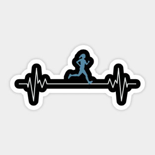 Heartbeat Running Funny Sticker